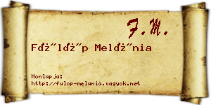 Fülöp Melánia névjegykártya